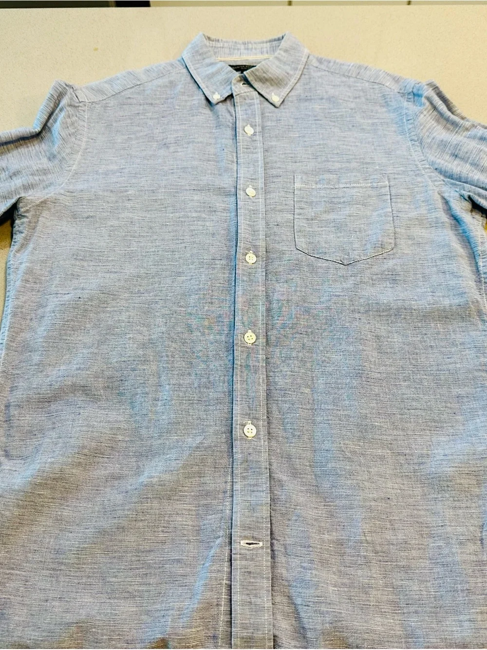 Banana Republic Light Blue Button-Down Shirt with Chest Pocket